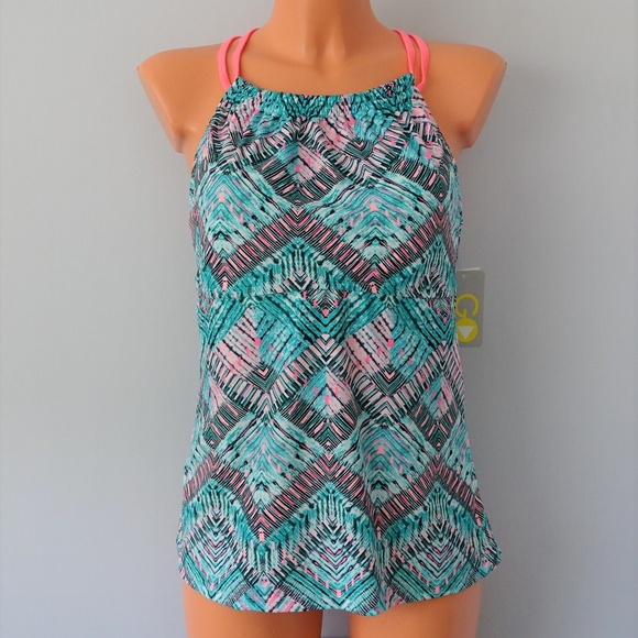 Go Gossip Other - Go Gossip NWT Multicolor Geo Tankini Top